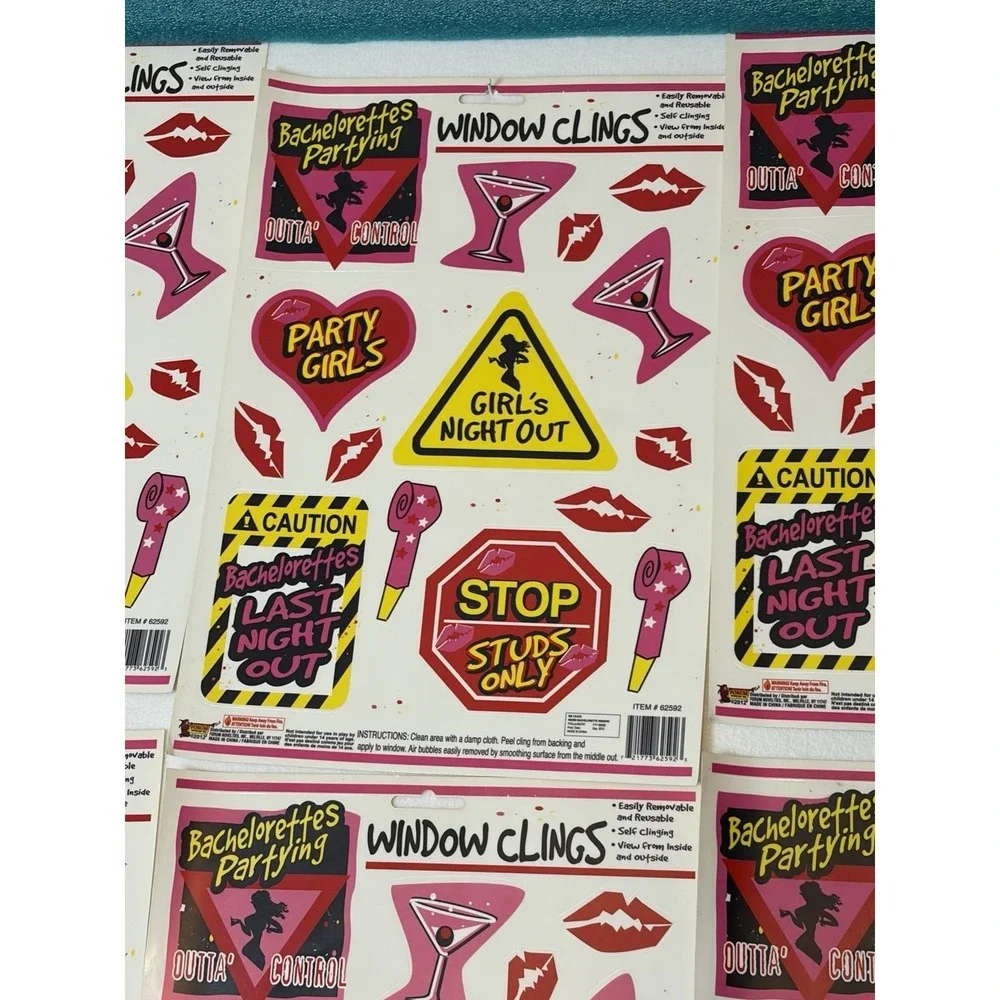 Vintage Bachelorette Party Window Clings Decorations ~135 Clings~ Dated 2012